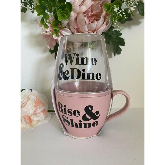 Wild Eye Designs Stemless 16oz Pink Mug Wine Set - Picture 9 of 9
